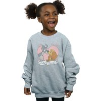 Disney Girl's Lady & The Tramp Love Sweatshirt in Grey | Size: 12-13 Years