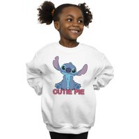 Disney Girl's Lilo & Stitch Stitch Cutie Pie Sweatshirt in White | Size: 7-8 Years