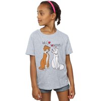 Disney Girl's The Aristocats We Go Together Cotton T-Shirt in Grey | Size: 5-6 Years