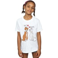 Disney Girl's The Aristocats We Go Together Cotton T-Shirt in White | Size: 3-4 Years