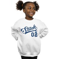 Disney Girl's Lilo & Stitch Athletic Sweatshirt in White | Size: 7-8 Years