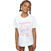 Harry Potter Girl's Owl Letter Cotton T-Shirt in White | Size: 9 Years