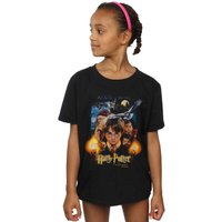 Harry Potter Girl's The Sorcerer´s Stone Poster Cotton T-Shirt in Black | Size: 7-8 Years