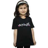 Disney Girl's Encanto Logo Title Cotton T-Shirt in Black | Size: 5-6 Years