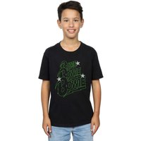 David Bowie Boy's Multiple Neon Logo T-Shirt in Black | Size: 9 Years