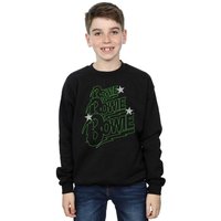 David Bowie Boy's Multiple Neon Logo Sweatshirt in Black | Size: 5-6 Years