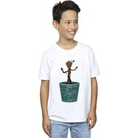 Marvel Boy's Guardians Of The Galaxy Groot Flower Pot T-Shirt in White | Size: 5-6 Years