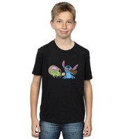 Disney Boy's Lilo & Stitch Stitch Easter Eggs T-Shirt in Black | Size: 9 Years