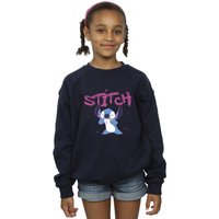 Disney Girl's Lilo & Stitch Graffiti Sweatshirt in Navy | Size: 12-13 Years