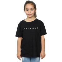 Friends Girl's Text Logo Cotton T-Shirt in Black | Size: 3-4 Years
