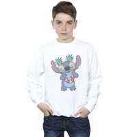 Disney Boy's Lilo & Stitch Tropical Fun Sweatshirt in White | Size: 12-13 Years