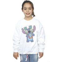 Disney Girl's Lilo & Stitch Tropical Fun Sweatshirt in White | Size: 12-13 Years