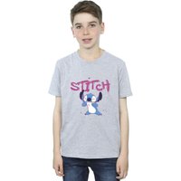 Disney Boy's Lilo & Stitch Graffiti T-Shirt in Grey | Size: 9 Years