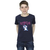 Disney Boy's Lilo & Stitch Graffiti T-Shirt in Navy | Size: 12-13 Years