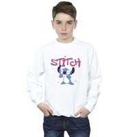 Disney Boy's Lilo & Stitch Graffiti Sweatshirt in White | Size: 9 Years