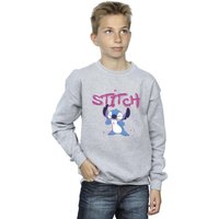 Disney Boy's Lilo & Stitch Graffiti Sweatshirt in Grey | Size: 9 Years