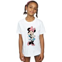 Disney Girl's Minnie Mouse Bunny Hug Cotton T-Shirt in White | Size: 3-4 Years