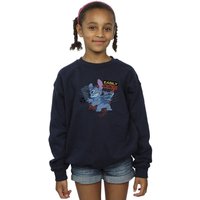 Disney Girl's Lilo & Stitch Easily Distracted Sweatshirt in Navy | Size: 7-8 Years