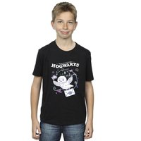 Harry Potter Boy's Owl Letter From Hogwarts T-Shirt in Black | Size: 12-13 Years