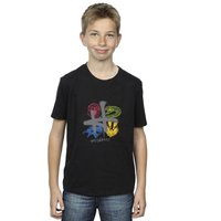 Harry Potter Boy's Emblems H Spray T-Shirt in Black | Size: 5-6 Years