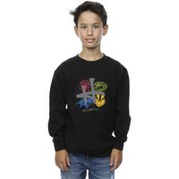 Harry Potter Boy's Emblems H Spray Sweatshirt in Black | Size: 7-8 Years