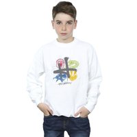 Harry Potter Boy's Emblems H Spray Sweatshirt in White | Size: 3-4 Years