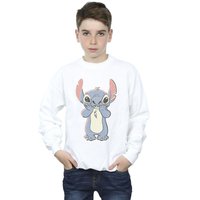 Disney Boy's Lilo & Stitch Big Print Sweatshirt in White | Size: 9 Years