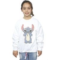 Disney Girl's Lilo & Stitch Big Print Sweatshirt in White | Size: 7-8 Years