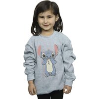 Disney Girl's Lilo & Stitch Big Print Sweatshirt in Grey | Size: 7-8 Years