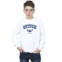 Disney Boy's Lilo & Stitch Collegial Sweatshirt in White | Size: 7-8 Years