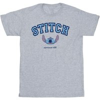 Disney Girl's Lilo & Stitch Collegial Cotton T-Shirt in Grey | Size: 5-6 Years