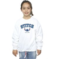 Disney Girl's Lilo & Stitch Collegial Sweatshirt in White | Size: 9 Years
