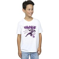 Marvel Boy's Hawkeye Shoots T-Shirt in White | Size: 5-6 Years