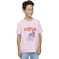 Disney Boy's Lilo & Stitch Ice Creams T-Shirt in Baby Pink | Size: 5-6 Years