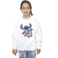 Disney Girl's Lilo & Stitch Bermuda Shorts Sweatshirt in White | Size: 7-8 Years