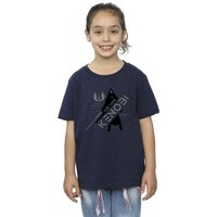 Star Wars Girl's Obi-Wan Kenobi Jedi Knight Cotton T-Shirt in Navy | Size: 3-4 Years