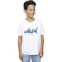 Star Wars Boy's Obi-Wan Kenobi Jedi Painted Font T-Shirt in White | Size: 3-4 Years