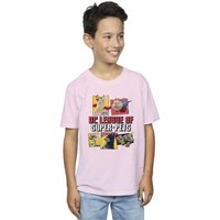DC Comics Boy's DC League Of Super-Pets Profile T-Shirt in Baby Pink | Size: 12-13 Years