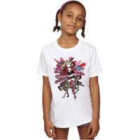 DC Comics Girl's Harley Quinn Hyenas Cotton T-Shirt in White | Size: 9 Years