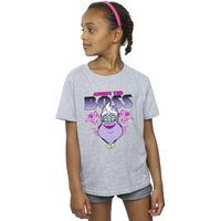 Disney Girl's The Little Mermaid Ursula Mum Is The Boss Cotton T-Shirt in Grey | Size: 9 Years