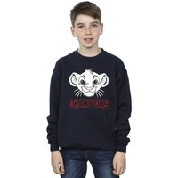 Disney Boy's The Lion King Simba Face Champion Sweatshirt in Navy | Size: 7-8 Years