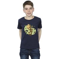 Marvel Boy's Guardians Of The Galaxy Groot Musical Notes T-Shirt in Navy | Size: 3-4 Years