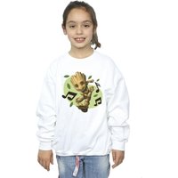 Marvel Girl's Guardians Of The Galaxy Groot Musical Notes Sweatshirt in White | Size: 3-4 Years