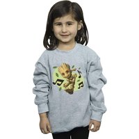 Marvel Girl's Guardians Of The Galaxy Groot Musical Notes Sweatshirt in Grey | Size: 5-6 Years