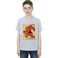 Disney Boy's Big Hero 6 Baymax Baymax Newspaper T-Shirt in Grey | Size: 12-13 Years