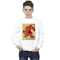 Disney Boy's Big Hero 6 Baymax Baymax Newspaper Sweatshirt in White | Size: 9 Years