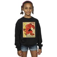 Disney Girl's Big Hero 6 Baymax Baymax Newspaper Sweatshirt in Black | Size: 9 Years