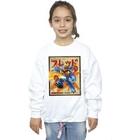 Disney Girl's Big Hero 6 Baymax Fred Newspaper Sweatshirt in White | Size: 3-4 Years