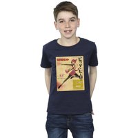 Disney Boy's Big Hero 6 Baymax Honey Lemon Newspaper T-Shirt in Navy | Size: 7-8 Years