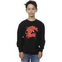 Disney Boy's Big Hero 6 Baymax Suite Pose Sweatshirt in Black | Size: 5-6 Years